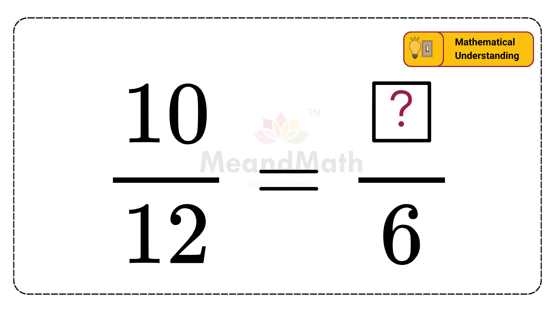 Dividing Equivalent fraction when the numerator is missing M11