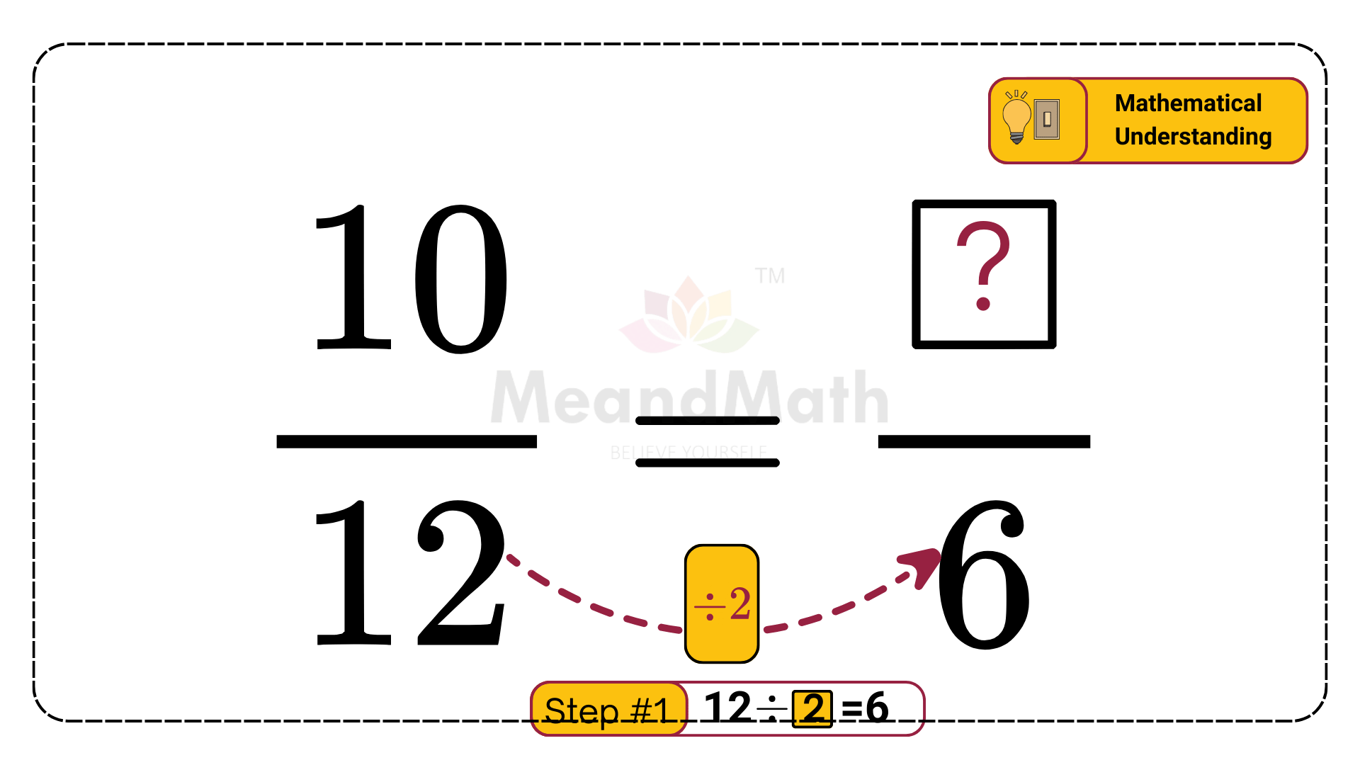 Dividing Equivalent fraction when the numerator is missing M13