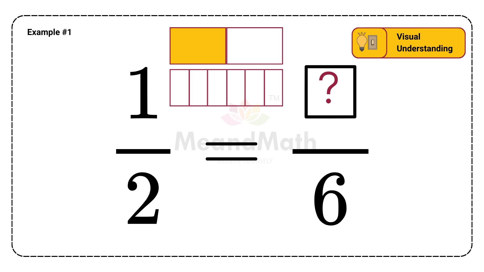 Equivalent fraction when the numerator is missing 3