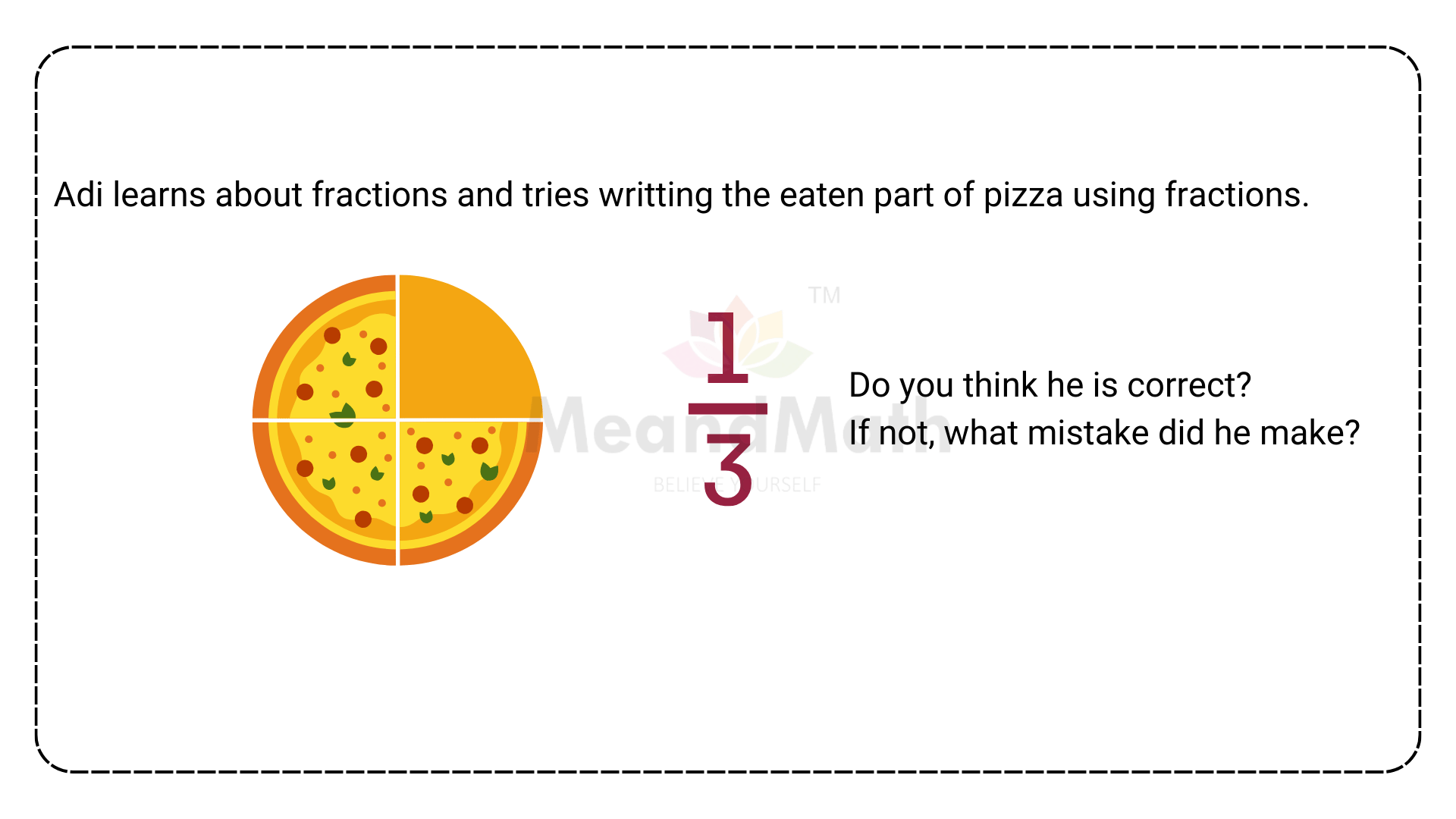 Fractions -one-third-numerator and denominator1